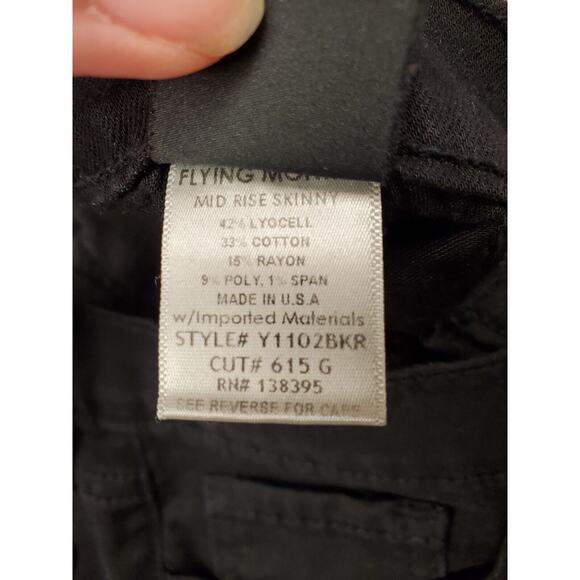 Women's Flying Monkey Mid Rise Skinny Distressed Black Denim Jeans | Size 26 - Picture 10 of 10